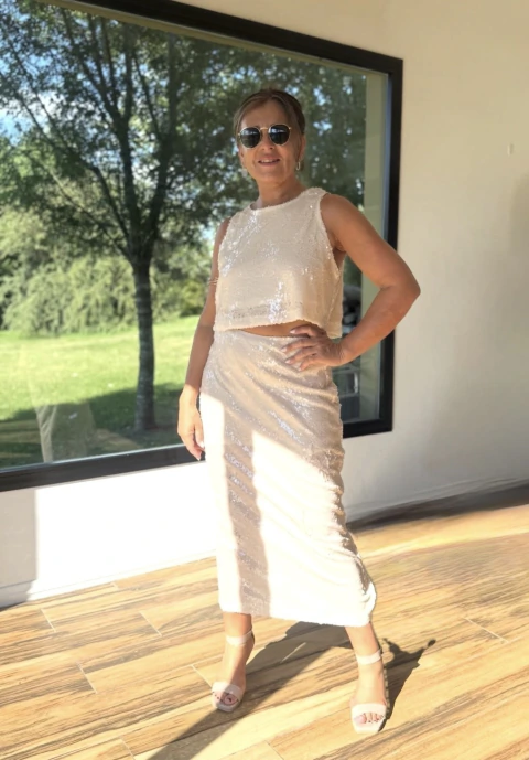 Conjunto brillo Nude