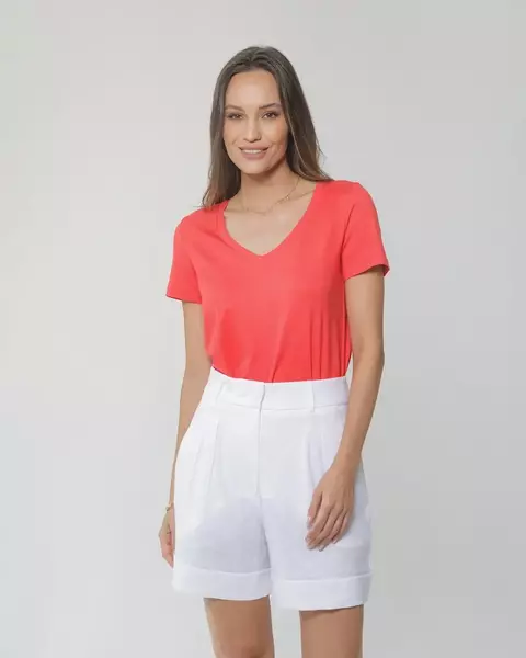 T-SHIRT GOLA V MODAL VERMELHA - comprar online