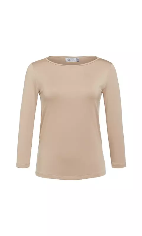 BLUSA MANGA 3/4 DECOTE CANOA MODAL BEIGE - comprar online