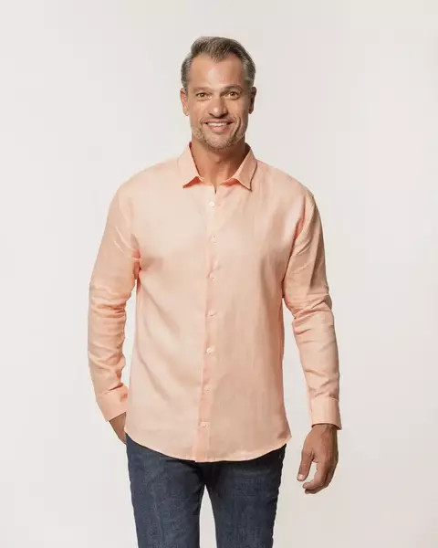CAMISA LINHO MASCULINA PEACH