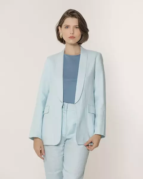 BLAZER ALFAIATARIA CLÁSSICO SOFT BLUE - comprar online