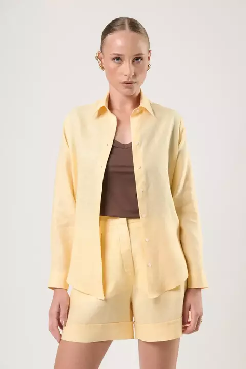 CAMISA LINHO AMARELO BUTTER