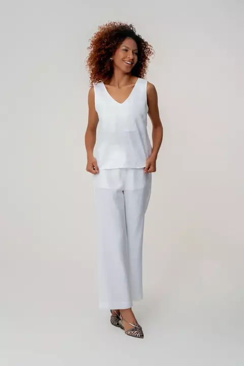 CALÇA CROPPED ALFAIATARIA BRANCO - comprar online