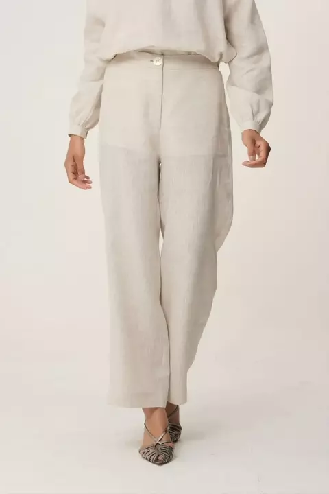 CALÇA CROPPED ALFAIATARIA NATURE - comprar online