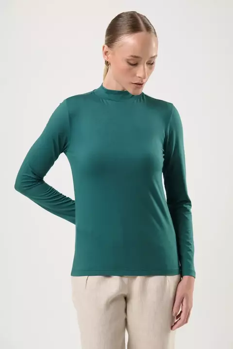 BLUSA MANGA LONGA GOLA TURTLENECK MODAL VERDE ÉDEN - comprar online