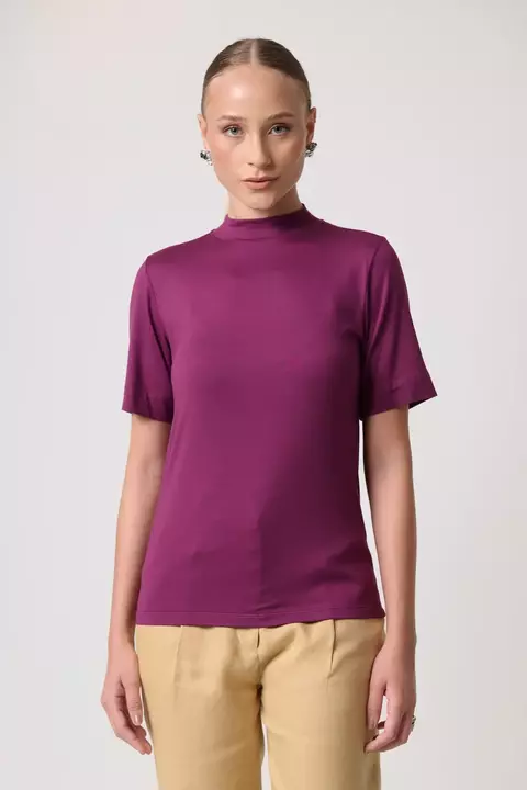 T-SHIRT GOLA TURTLENECK MODAL MERLOT - comprar online