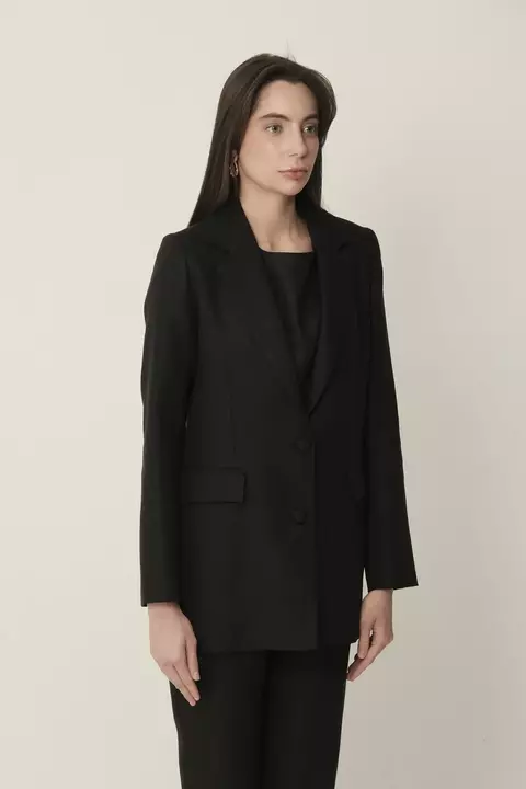 BLAZER ALFAIATARIA ALONGADO PRETO