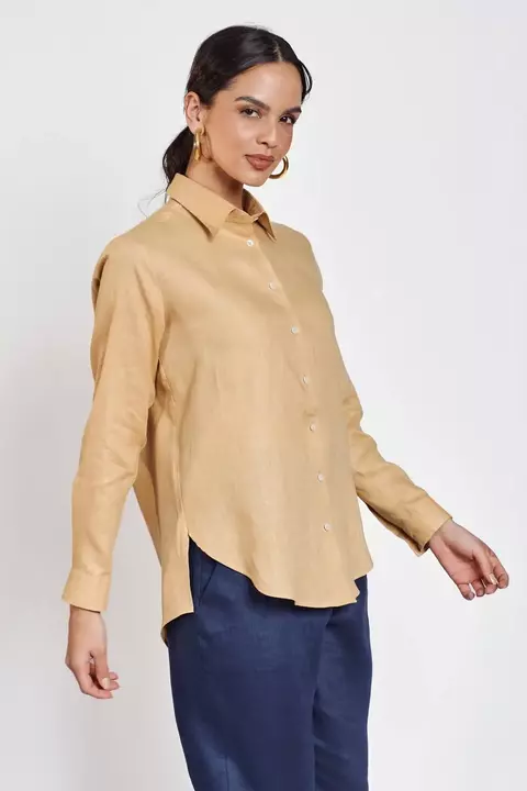 CAMISA LINHO BEGE AREIA - comprar online