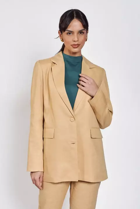 BLAZER ALFAIATARIA ALONGADO AREIA - comprar online