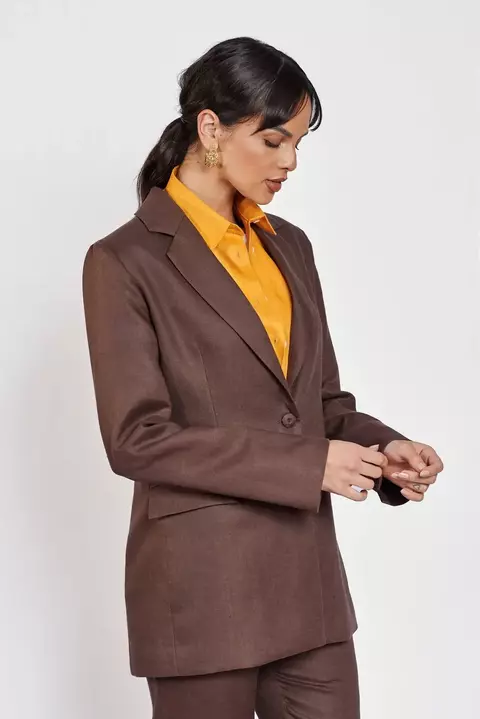 BLAZER ALFAIATARIA ALONGADO COFFEE - comprar online