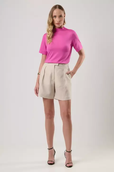 T-SHIRT GOLA TURTLENECK MODAL ELECTRIC FUCHSIA - comprar online