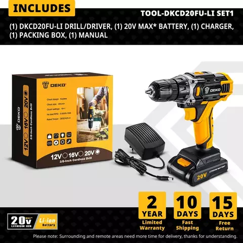 Deko 12v/16v/20v furadeira sem fio chave de fenda mini driver de energia sem fio