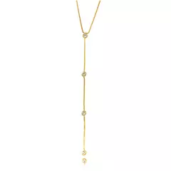 Colar Semijoia Gravata 5 Cristais