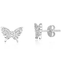 BRINCO BORBOLETA CRAVEJADA