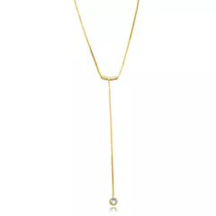 Colar Semijoia Gravata Cristal