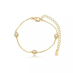 Pulseira Semijoia Pérolas