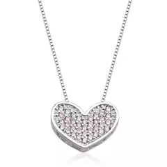 COLAR CORAÇÃO ROSA BEBÊ PEQUENO