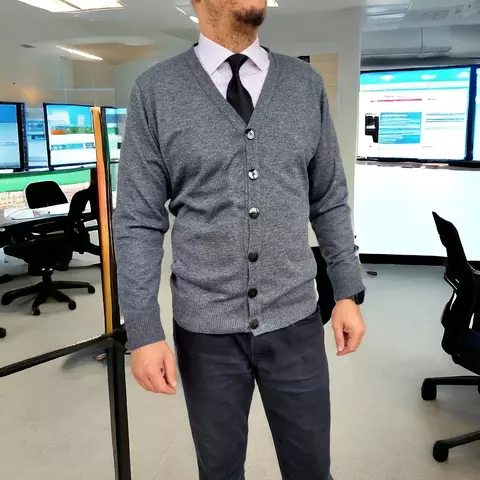 Cardigan masculino com botão liso blusa aberta com botão real - comprar online