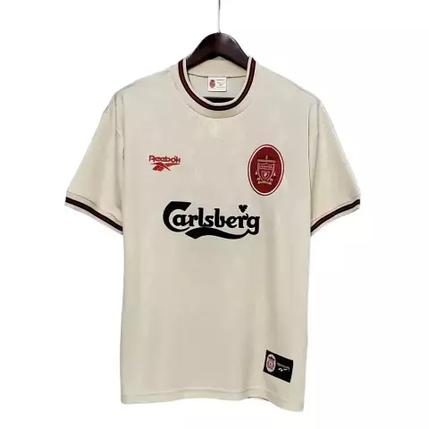 Camisa Retrô Liverpool II 1996/1997 - Torcedor Reebok Masculina - Bege com detalhes em vermelho - comprar online