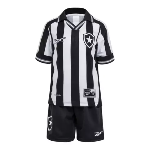 Kit Infantil Botafogo I 25/26 - Reebok - Preto e branco