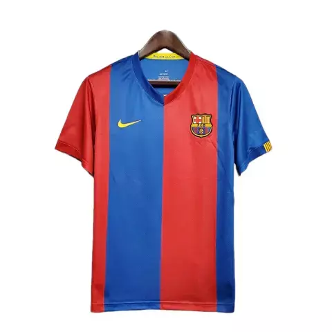 Camisa Barcelona Retrô 2006/2007 Ronaldinho Gaúcho Azul e Grená - Nike