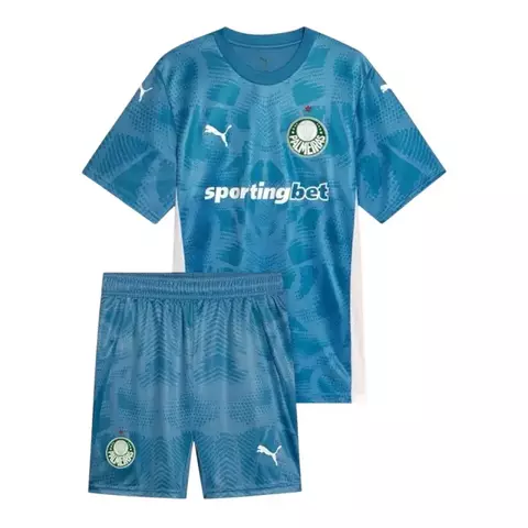 uniforme de goleiro para criança palmeiras azul conjuntinho para criança palmeiras
