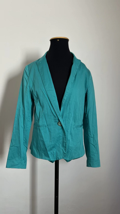 Brechó | Blazer Acinturado Azul Tiffany