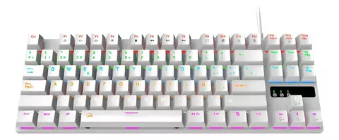 Teclado Gamer Mecánico Switch Blue Español Rgb Usb Teclado Blanco Idioma Español Latinoamérica Netmak NM-SKILL