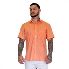 Camisa Social Masculina Manga Curta Flamê Linho PP ao GG na internet