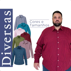 Camisa Social Masculina Manga Longa Xadrez Clássico G1 ao G5 - comprar online
