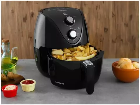 Fritadeira Elétrica sem Óleo/Air Fryer Mondial Pratic AF-35-BF Preta 3,5L com
