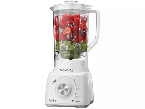 Liquidificador Mondial Turbo Power L-99-WG com Filtro 3 Velocidades 500W Branco