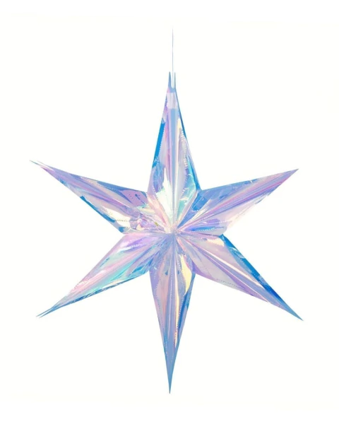 Adorno Estrella Plegable Foil Iridiscente 40 cm – Decoración Colgante Brillante - comprar online