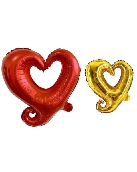 Globo Corazón Calado con Cola Metalizado – Decoración Elegante y Romántica - comprar online