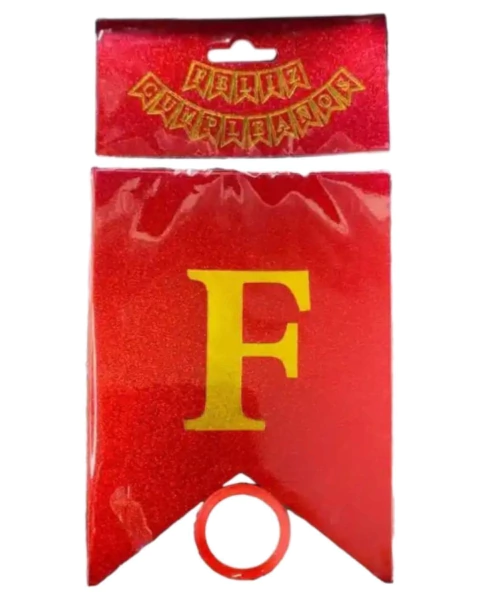 Banderín Glitter “Feliz Cumpleaños” con Cinta Ribbon – Guirnalda de Cartón con Brillo - comprar online