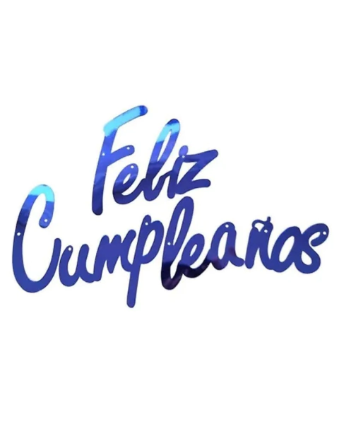 Guirnalda “Feliz Cumpleaños” Cursiva Metalizada con Cinta Ribbon – Decoración Elegante - comprar online