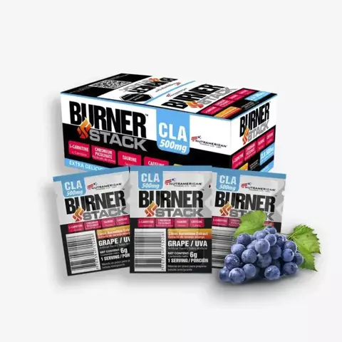 CAJA BURNER STACK 50 UNIDADES DE SACHETS SABOR UVA – NUTRAMERICAN