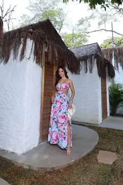 Vestido Longo Floral Cordão - loja online