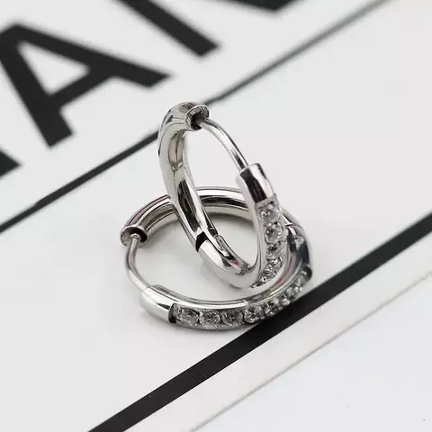 AROS ARGOLLA CON STRASS PLATEADOS