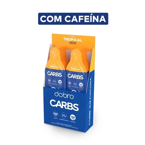 Carbs Gel Dobro - Com Cafeína (Display 10 sachês 30g) - Sabor: Tropical