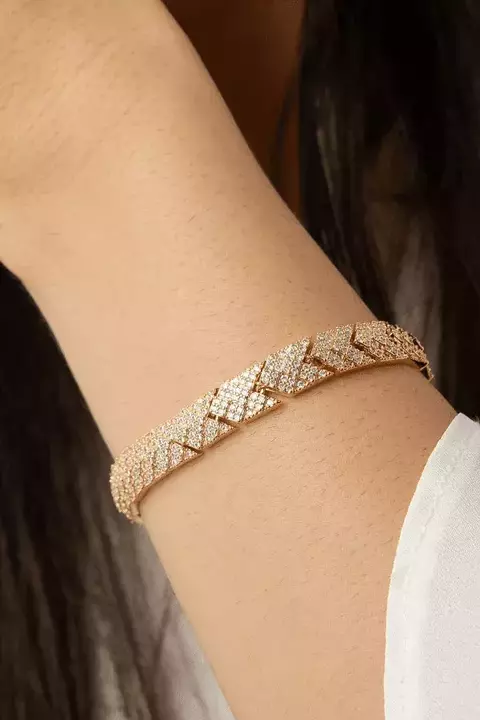 Pulseira Cravejada Zirconia com Fecho Boia