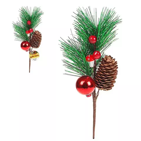 Decoração Mesa Galho Com Pinha E Bola - Zein - comprar online