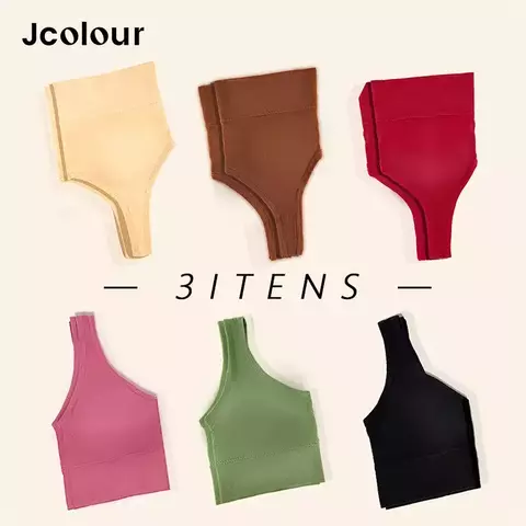 Kit de Sutiãs Esportivos Femininos FitComfort 3x