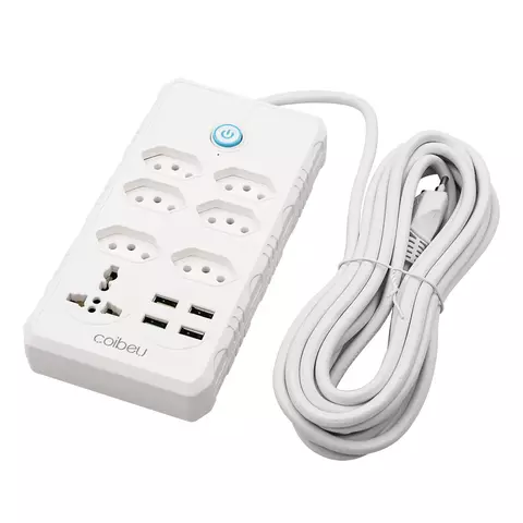 Extensão Elétrica 5 Metros com Filtro de Linha e Entradas USB PowerLine Max