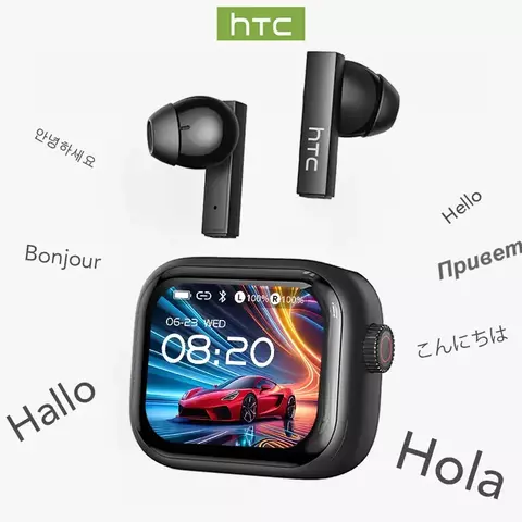 [Tela Ultra HD] HTC NE40 Fones de ouvido Bluetooth V6 TWS Fones de ouvido esport