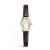 Relógio Feminino Oval Bellevie Dourado e Pulseira de Couro Marrom