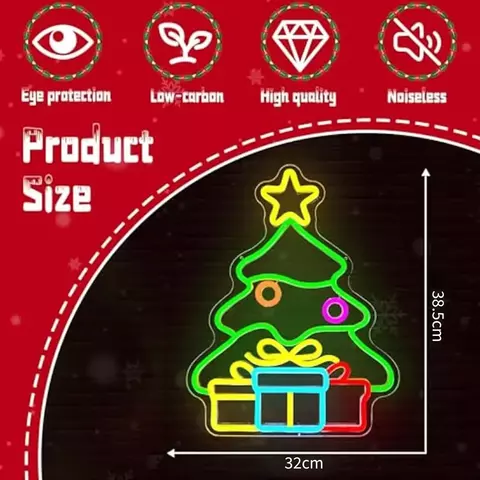 Christmas Glow – Luminária Néon LED Regulável Árvore e Caixa de Presente