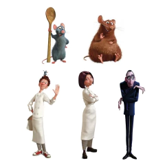 Kit 5 Figuras Infantiles ratatouille En Coroplast Para Decoración De Eventos - comprar en línea