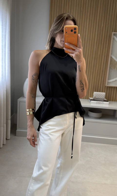 Blusa Gola Alta cetim Nina - comprar online