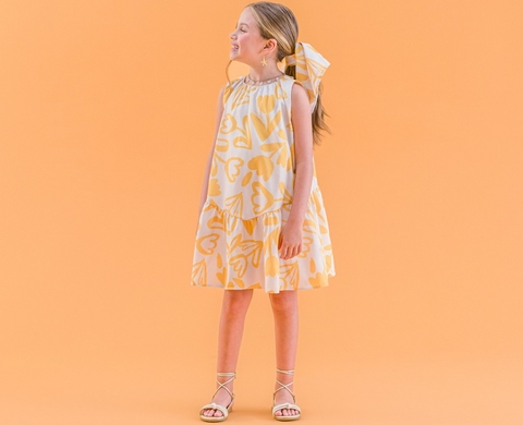 VESTIDO EM TRICOLINE ESTAMPADO TAM 12